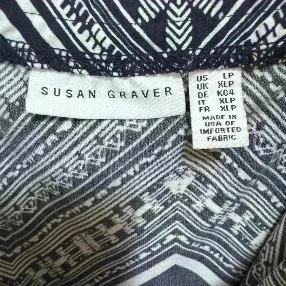 Susan Graver Printed Liquid Knit Maxi Skirt w/ Slit  Size LP​ - Picture 4 of 7